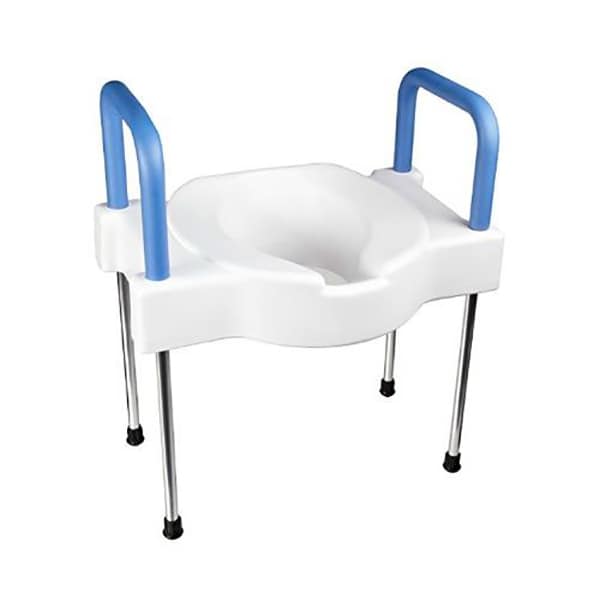 Raised toilet seat with floor legs
